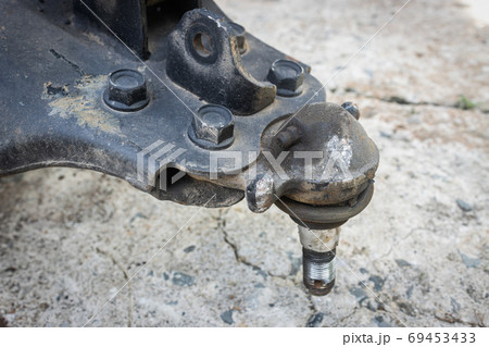 Zoom View Old Auto Part Lower Arm Ball Joint of Car Zoom View Old Auto Part Lower Arm Ball Joint of Car 69453433
