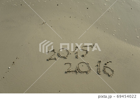 2015 and 2016 year on the sand beach 2015 and 2016 year on the sand beach 69454022