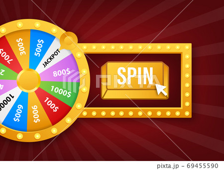 Retro banner for game background design. Winner banner. Slot machine with lucky sevens jackpot. Vector stock illustration. 69455590