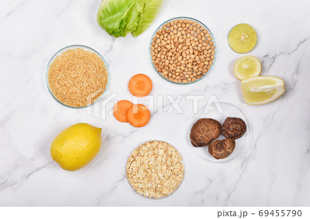 Vitamin nutrition, Natural supplement from organic fresh fruit, wholegrain cereals and vegetable 69455790