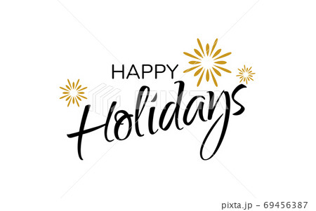 Happy holiday handwritten brush lettering greeting card calligra 69456387