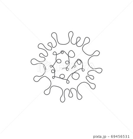 Coronavirus illustration in line style on white background 69456531