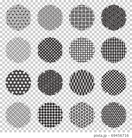 Japanese pattern pattern set black (pattern swatch) 69456716