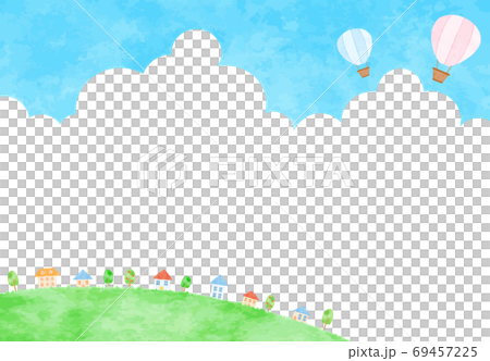 Blue sky cityscape landscape illustration Blue sky cityscape landscape illustration 69457225