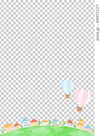 Cute balloon and cityscape landscape illustration Cute balloon and cityscape landscape illustration 69457227