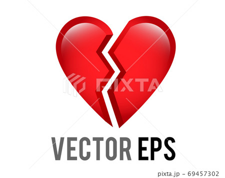 The isolated vector red love heart broken in two icon, breaking heart, brokenhearted The isolated vector red love heart broken in two icon, breaking heart, brokenhearted 69457302