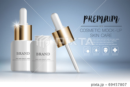 Hydrating facial serum for annual sale or festival sale. silver and gold serum mask bottle isolated on glitter particles background. Graceful cosmetic ads. Hydrating facial serum for annual sale or festival sale. silver and gold serum mask bottle isolated on glitter particles background. Graceful cosmetic ads. 69457807