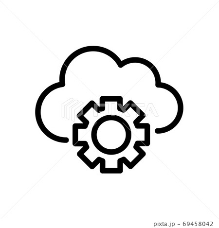 cloud security gear line icon vector illustration 69458042