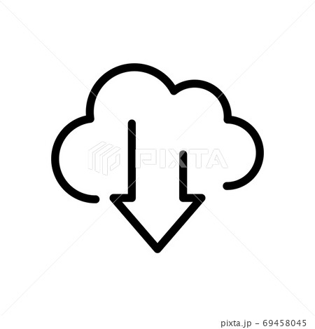 cloud download line icon vector illustration 69458045