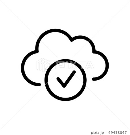 cloud check mark line icon vector illustration 69458047