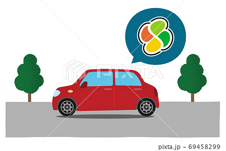 高齢者が運転する赤い自動車のベクターイラスト 高齢者が運転する赤い自動車のベクターイラスト 69458299