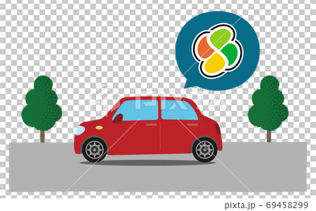高齢者が運転する赤い自動車のベクターイラスト 高齢者が運転する赤い自動車のベクターイラスト 69458299