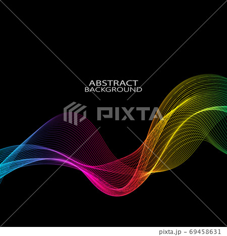 spectral wave on a black background abstraction design element eps10 69458631