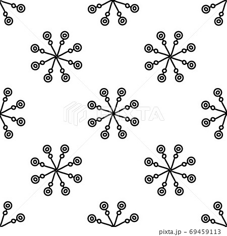 Seamless pattern made from doodle abstract snowflakes. Isolated on white background. Vector stock illustration. 69459113