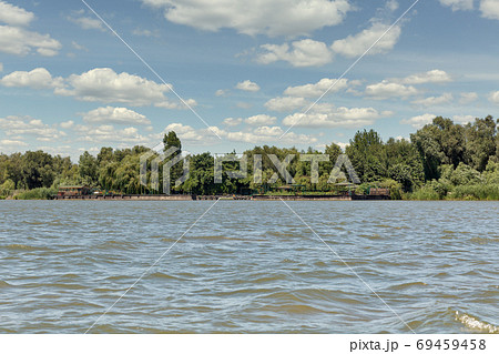 Danube riverbank summer landscape close to Biosphere Reserve. Vilkove, Ukraine. 69459458