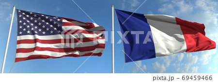 National flags of the USA and France, 3d rendering National flags of the USA and France, 3d rendering 69459466