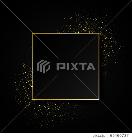 Gold glitter frame. Golden grainy frame. Golden confetti background. Vector illustration eps10. Gold glitter frame. Golden grainy frame. Golden confetti background. Vector illustration eps10. 69460787