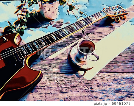 Electric Guitar Hobby Time Stock Illustration