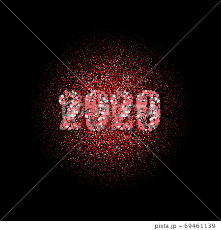 Golden texture. Red particles of dust in the form of confetti on a black background. Festive design 2020 eps10 Golden texture. Red particles of dust in the form of confetti on a black background. Festive design 2020 eps10 69461139