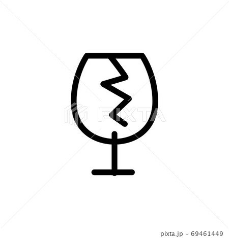 broken glass line icon vector illustration 69461449