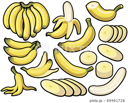 色々なバナナのイラスト素材