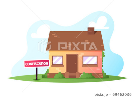 House Confiscation, Resolving Property Disputes Concept. Real Estate Alienation, Confiscated Housing. Lawyer Services 69462036