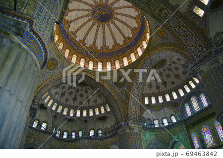 Religious Blue Mosque Interior in Istanbul, Turkey Religious Blue Mosque Interior in Istanbul, Turkey 69463842