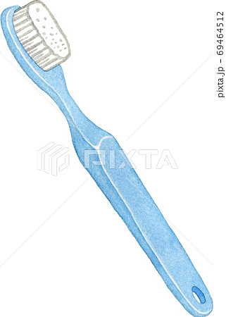 水色の歯ブラシのイラスト素材