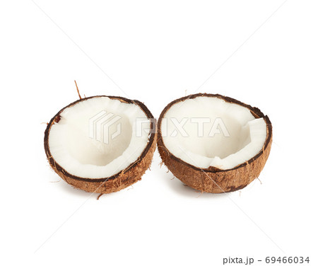 half ripe coconut isolated on white background 69466034