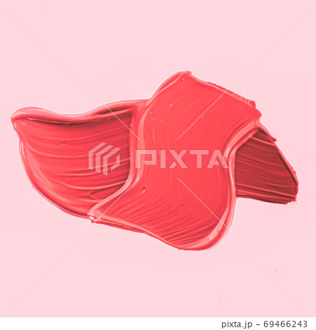 Red brush stroke or makeup smudge closeup, beauty cosmetics and lipstick texture Red brush stroke or makeup smudge closeup, beauty cosmetics and lipstick texture 69466243
