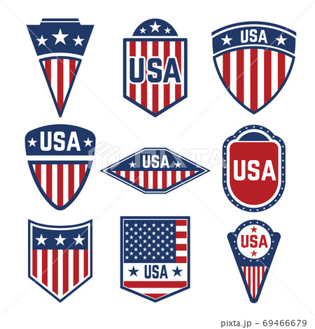 Vector Set Of The Usa Labels Emblems With のイラスト素材