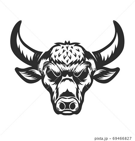 Bull head illustration on white background. 69466827