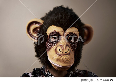 man wearing a monkey mask, retro 69466839