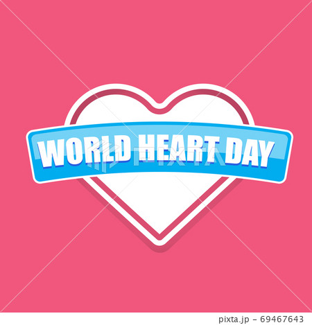world heart day banner or background with heart isoalted on pink layout. world heart day banner or background with heart isoalted on pink layout. 69467643