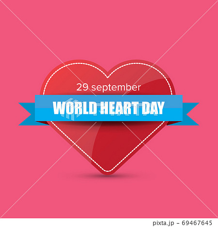 world heart day banner or background with heart isoalted on pink layout. world heart day banner or background with heart isoalted on pink layout. 69467645
