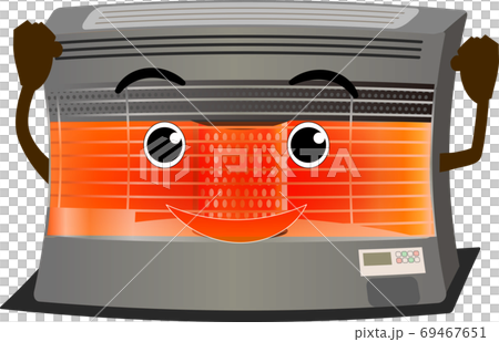 かわいくて元気なストーブのイラストのイラスト素材