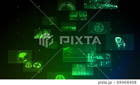 デジタル ネットワーク テクノロジー AI 人工知能 データ 通信 システム 情報 3D イラスト 69468408