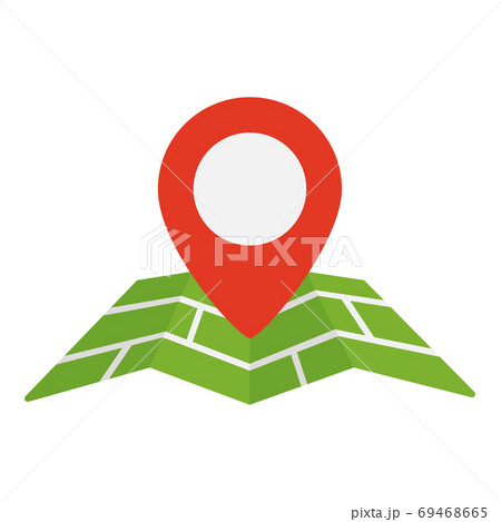 Pin Pointer World Map Location Symbol  Travel Flat Style Icon 69468665