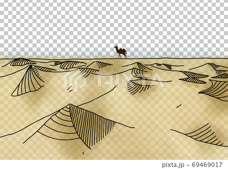 在沙漠中漫步。 Futaco Brakda步行。 [沒有背景] 69469017