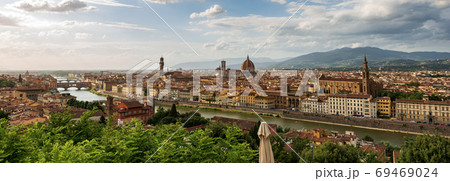 Florence Cityscape seen from the Hill - Tuscany Italy 69469024