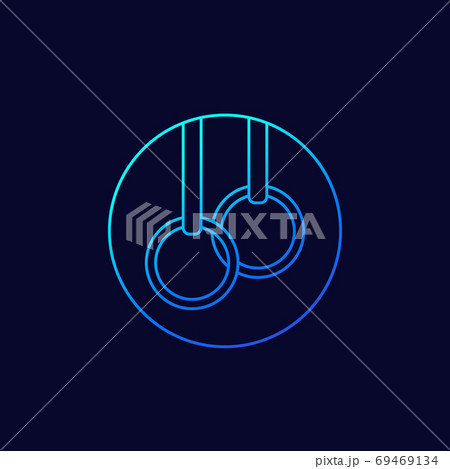Gymnastics rings, vector linear icon 69469134