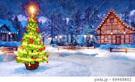 夢見る街並み〜冬〜 シーグラス／天然石／フレームアート／クリスマス／冬／風景 it-64fdccae597eb-1200.jpg