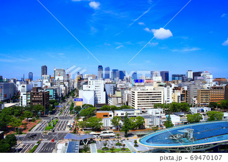 名古屋市、オアシス21と水の宇宙船の風景 名古屋市、オアシス21と水の宇宙船の風景 69470107