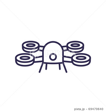 Drone icon on white, line Drone icon on white, line 69470640