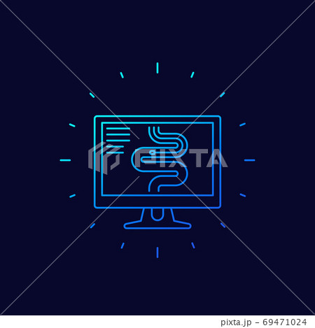 endoscopy vector icon, linear design endoscopy vector icon, linear design 69471024