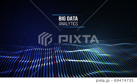 Black data technology background. Business computer internet concept. Big data network illustration. Digital communication and web analysis. Info storage abstract connection. Vector research data 69474735
