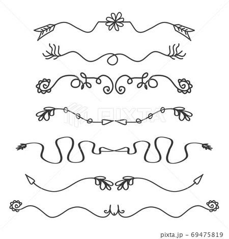 Doodle hand drawn dividers,graphic elements 69475819