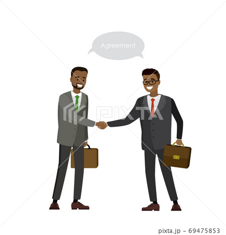 Two African American Businessman Shake Handsのイラスト素材