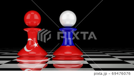 Russia and Turkey relations concept. 3D rendering 69476076