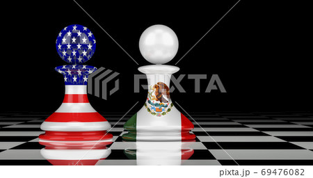 Mexico and the United States confrontation and relations concept 69476082